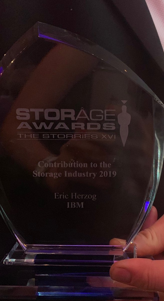 Congratulations to IBM Storage CMO, Eric Herzog (<a href="/zoginstor/">Eric Herzog</a>), who received a lifetime 2019 "Contribution to the Storage Industry" award from Storage Magazine, UK - bit.ly/2ZYNZ1A