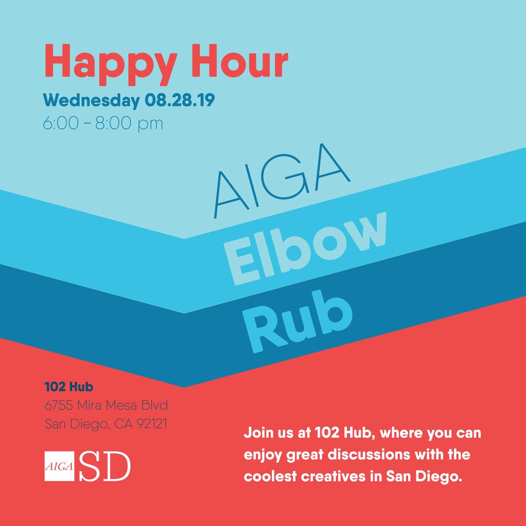 aigasandiego's tweet photo. It’s that time again! Come on out to our monthly Elbow Rub on August 28 from 6-9pm at 102 Hub in Sorrento Valley! For more info, shoot us a text at 814-969-9418 or email us: trishaswindell (at) https://t.co/iiv9g7eJwS. #102hub #happyhour #sorrentovalley #aigasd #aigasandiego https://t.co/88TGTiKP4L