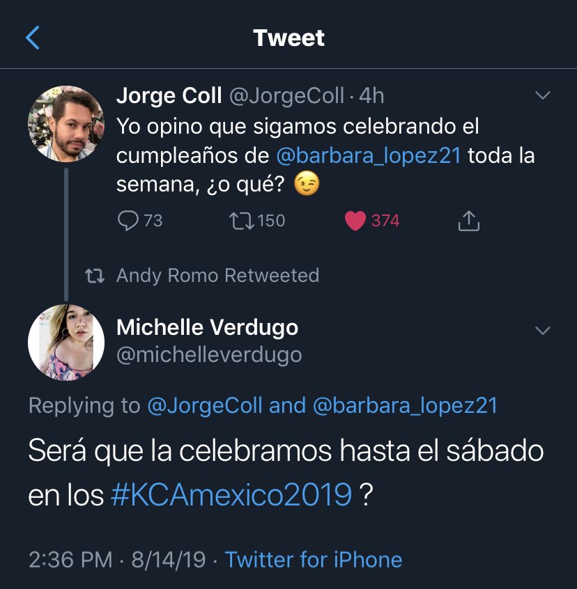 JTranslated's tweet photo. 📢 TRANSLATION

Jorge: I think we should continue celebrating the birthday of @barbara_lopez21 all week, or what? 😉

Michelle (B’s manager): We will celebrate it until Saturday at the Kid’s Choice Awards

#MacaBeso #BarbaraLopezTrendy #SantiagoAchagaTrendy #KCAMexico https://t.co/7KoDqjFhvd