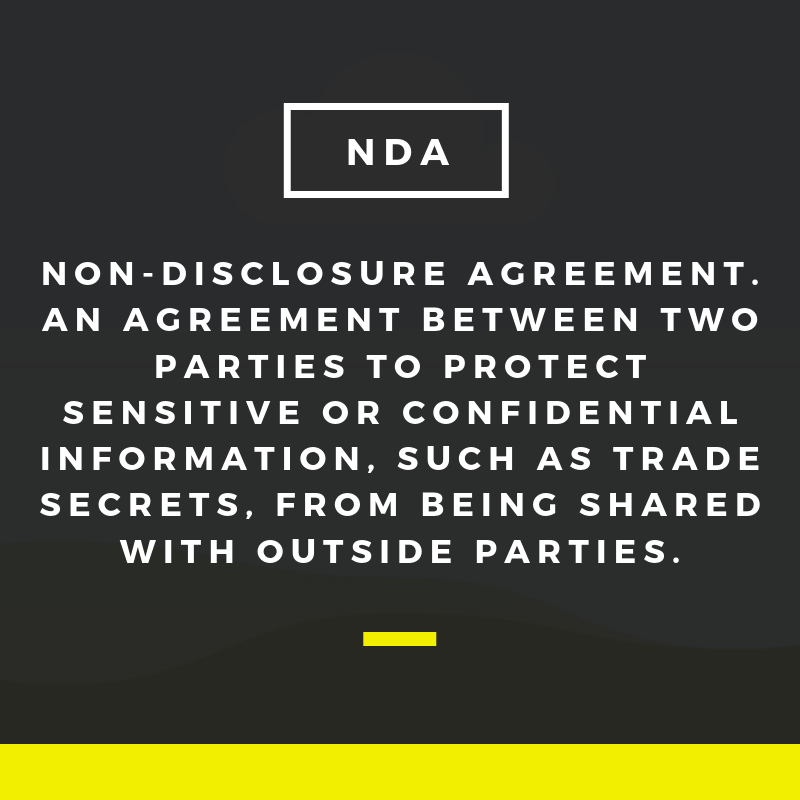 HyferTech's tweet image. A Non-Disclosure Agreement (#NDA) signed between two parties in order to protect sensitive and confidential #information such as #trade secrets from being shared with outside parties. #bizterms #startup #business #growth #technology #products #agreements #bizwed #hyfertech