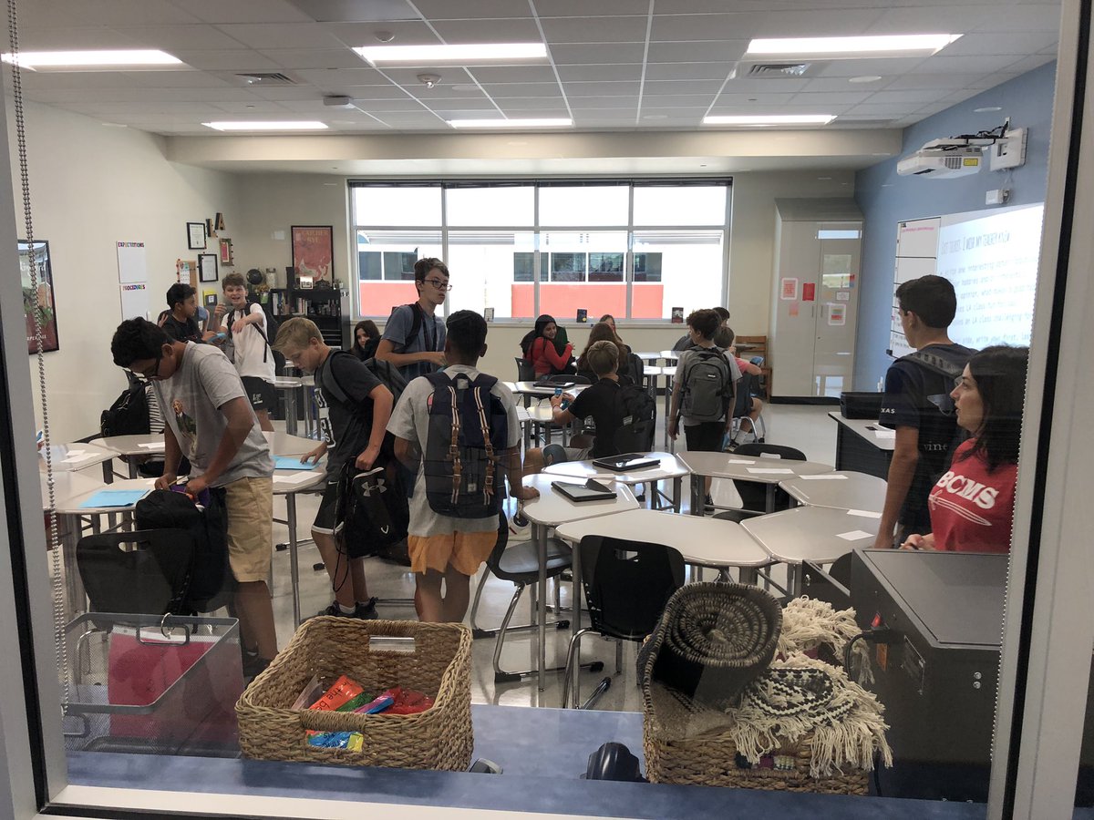 BradTLancaster's tweet photo. Fifth stop of the day-the brand spanking new Bee Cave Middle School! An outstanding first day in this new building.  Already rocking and working. Go Raiders! https://t.co/Lza4qMfg0k