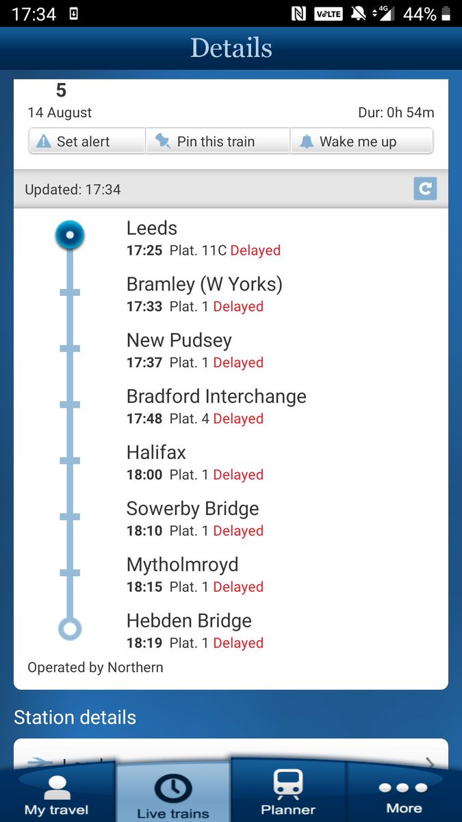 Kate_McP's tweet photo. @northernassist curious as to whether this service has ever left Leeds on time? It arrives as a six-carriage train that splits. Seems that none of the 6 staff here know how to split them unfortunately https://t.co/h8qF6CIu94