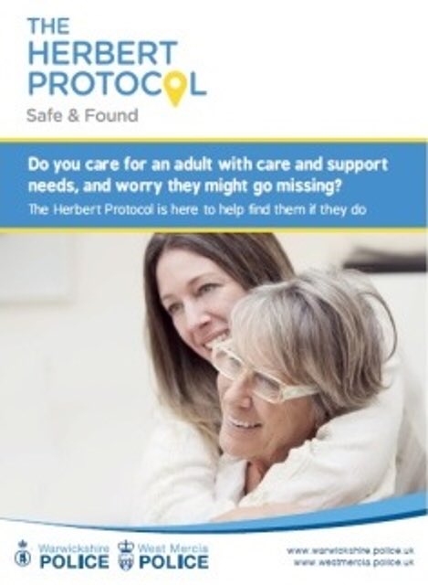 PVPWarksWMercia's tweet photo. @NWorcsCommand Don’t forget to include #TheHerbertProtocol - team can help if needed #dementia #safeguarding https://t.co/brbv7q96gR