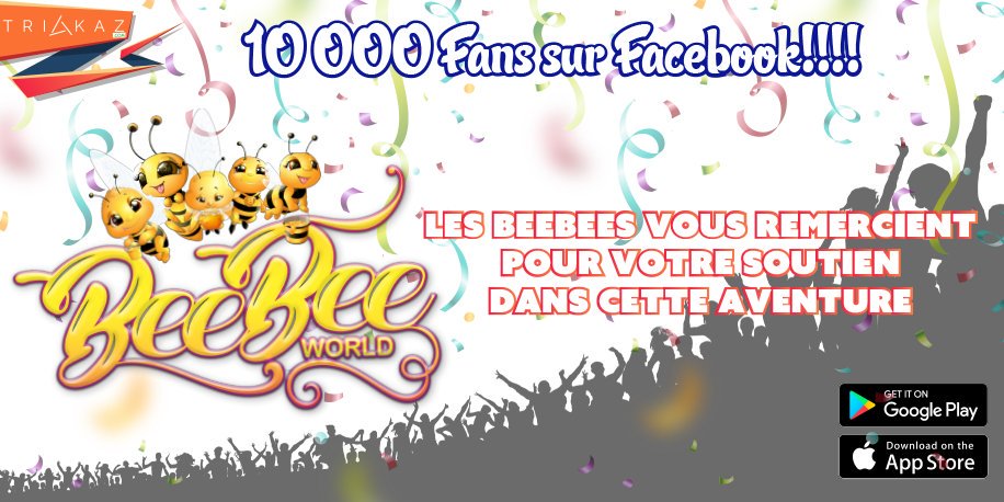 BeeBeeWorldd's tweet photo. Waohhh,10 000 Fans sur Facebook🥰🥰. Merci a tous pour votre soutien dans cette aventure🤗🤗.
#Application_mobile
#app_store
#google_play_store
#Beebee_world https://t.co/MV4bXkeRIT
