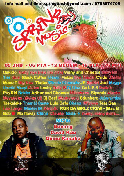 EkurhuleniSE's tweet image. #WhatsYourStory 

#SpringJumpOff19 (at the time called #SpringDayMusicExplosion ) was first held in Bloemfontein in 2009 at Loch Logan and featured a young Bonang, David Kau, Dineo Ranaka and Black Coffee! Where were you! @VetkukvsMahoota @Vetkuk @djmahoota @Keith_AM @1amleisure