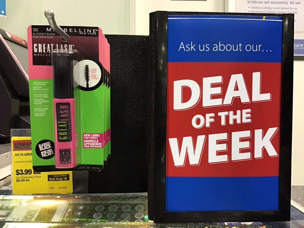 LD_CoquitlamCen's tweet photo. While in store make sure you ask us about our newest deal of the week! #maybelline great lash on for the unbeatable price of $3.99, but only until August 18th! https://t.co/2c0aDscISK