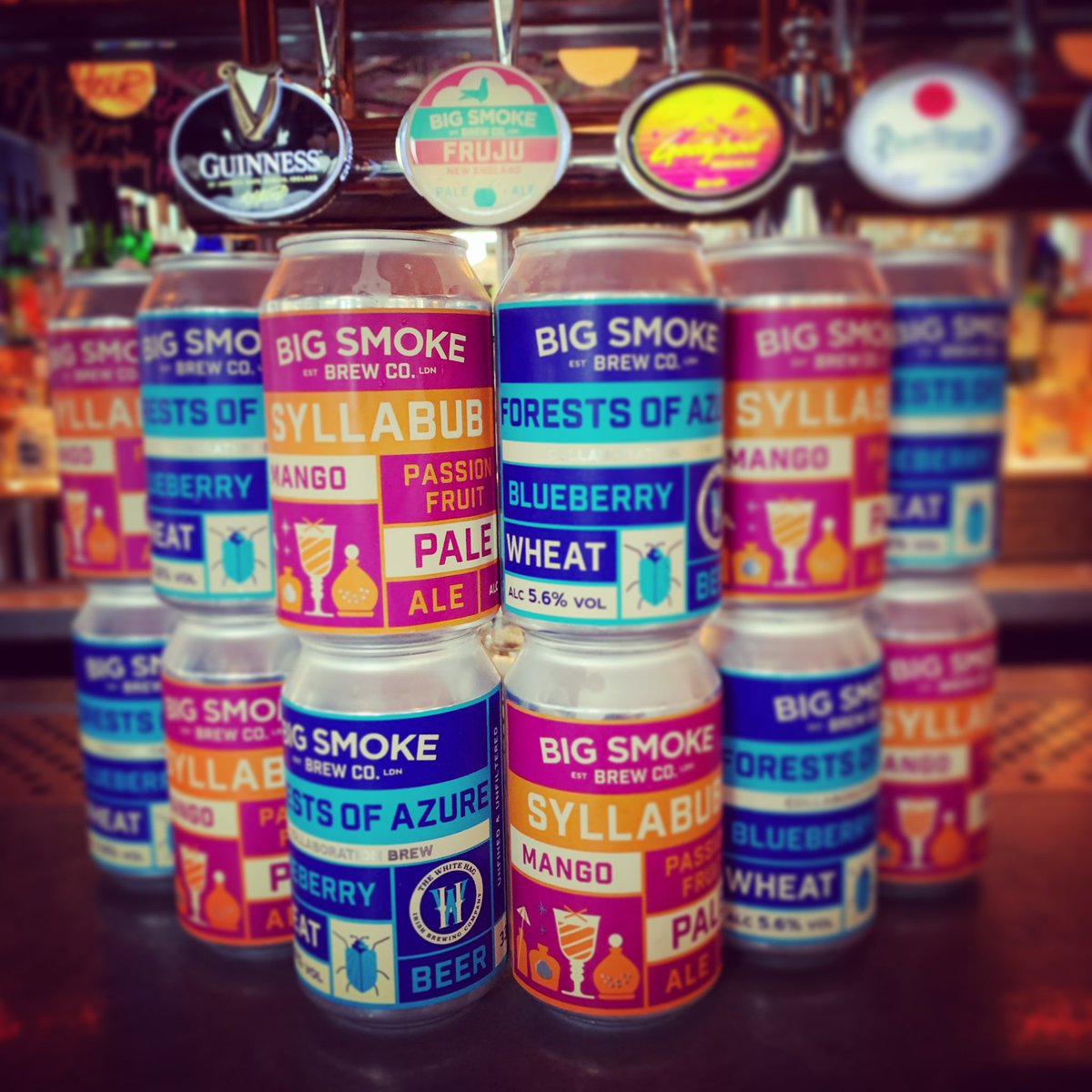 LadyHamiltonNW5's tweet photo. We went a bit nuts for @bigsmokebrew this week. We’ve got #fruji on tap at the moment and #coldspark Citra Pale waiting to go on. #forestsofazure & #syllabub mango & passionfruit pale ale in cans which is our fav 😋 outdone yourselves this summer guys! Bravo 🙌🏻👏🏻 🍑🍋🍊🍍🍻 https://t.co/Hl60jXnwtQ