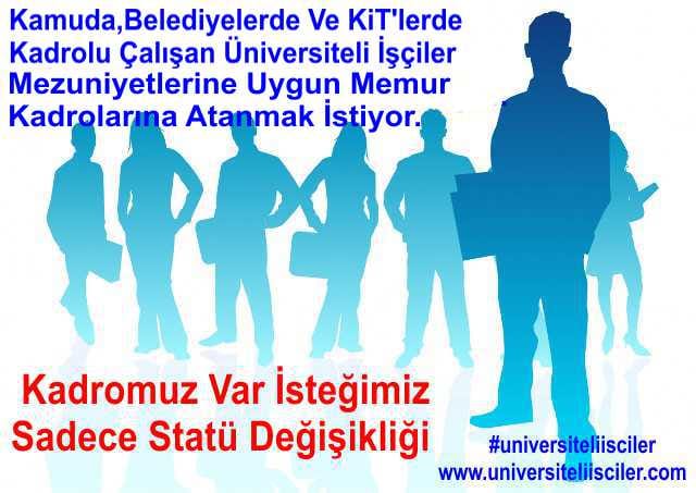 DUYURU📣

17 Ağustos Cumartesi-🕖19:00'da TÜRKİYE gündemli "KAMUDA VE YEREL YÖNETİMLERDE İŞÇİ STATÜSÜNDE ÇALIŞAN ÜNİVERSİTE MEZUNU TÜM ÜNİVERSİTELİ İŞÇİLERE STATÜ DEĞİŞİKLİĞİ" etkinliğimize DAVETLİSİNİZ.
KATILIMLARINIZI Bekliyoruz.
Retweet yapalım👍
#ÜniversiteliİşçilereStatü