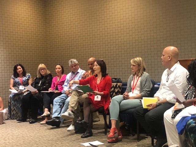 DNAWORKSARTS's tweet photo. HUGE thanks to the panelists from the book-- Brandi Wilkins Catanese, Randy Reinholz, Jean Bruce Scott, Courtney Mohler, Eunice Ferreira, Dorinne Kondo, Justin Emeka, and especially to co-editor, Claire Syler! #dnaworks #castingamovement https://t.co/8sJ6qwa64R