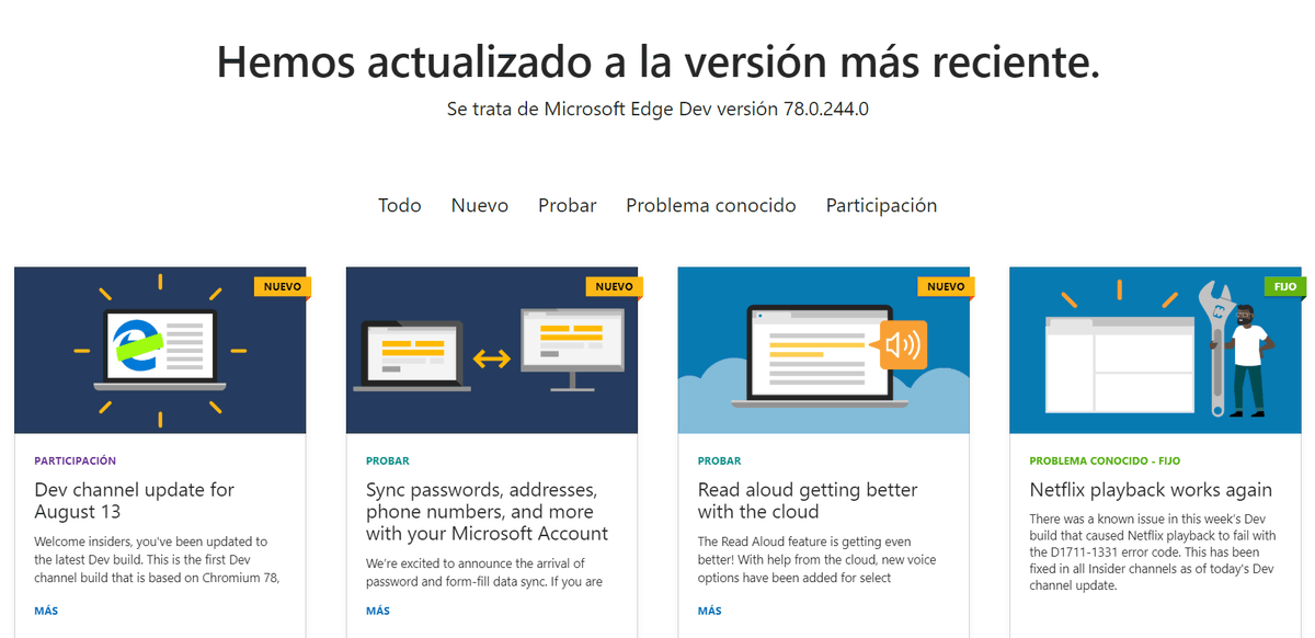 onewindows_es's tweet photo. #Edge Dev se actualiza a la versión 78.0.244. Estas son sus novedades - https://t.co/NIugrEC1bl - #Chrome #Chromium #MicrosoftEdgeDev https://t.co/uPf9pNgOc8