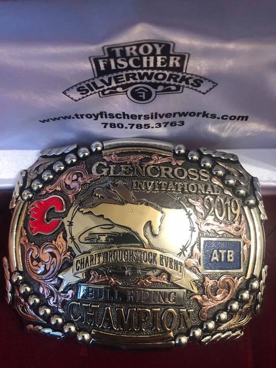 Troy Fischer has done it again! In just over one week, three lucky cowboys will be going home with one of these Glencross Invitational Buckles. Come cheer them on Friday August 23 at Westerner Park!

TICKETS ➡️ bit.ly/2xM1l4S

#GlencrossInvitational