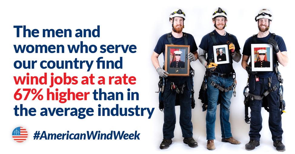 PoweringNM's tweet photo. American veterans are employed in #windpower at a 67% higher rate than the average U.S. industry. We are proud to recognize the hard work and talents of U.S. veterans right here in #NewMexico this #AmericanWindWeek. #PoweringNM https://t.co/nsbA0ai3KO