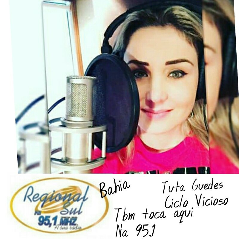 SansangaloS's tweet photo. Sucesso Novo tbm toca aqui na #RádioRegionalSulFM 95,1
#ciclovicioso #TutaGuedes

Tuta Guedes 2019

Obg querida locutora Lenize Marambaia pela parceria.

#Bahia @tutaguedes é sucesso

🎶👑❤😍🙏🎤🎧📻 https://t.co/Lr0zCjGvZW