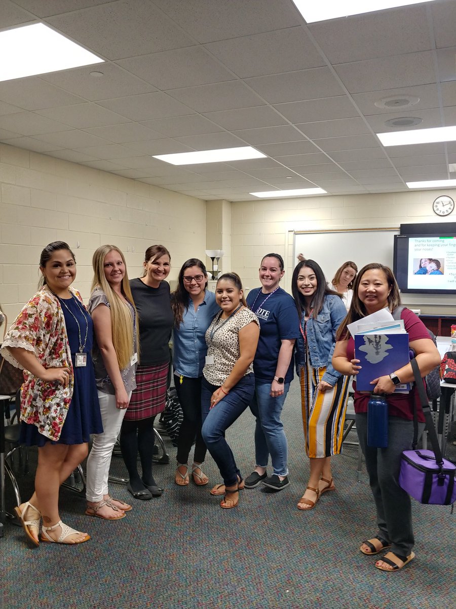 DrCarriecutler's tweet photo. All the feels when 7 former #UHouston #uhcoe students attend your in-service session @CyFairISD. So wonderful to see them making a difference in children's lives. https://t.co/NjiPxddzm9
