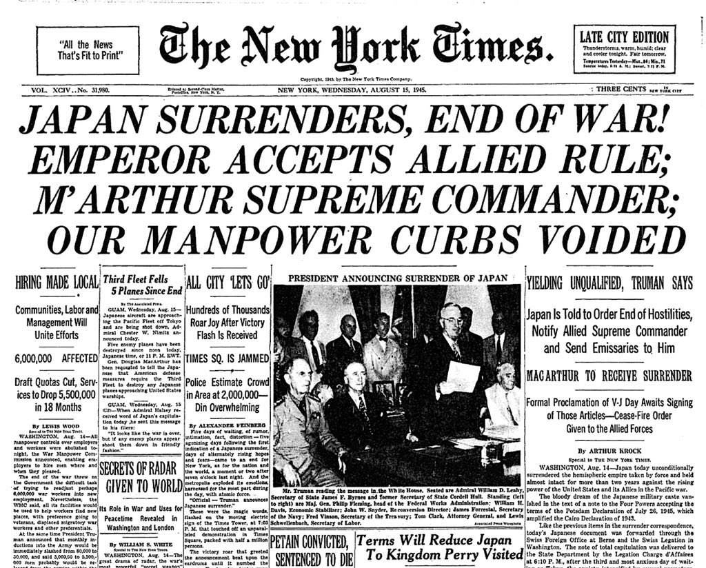 【歴史資料】終戦記念日 8/14/1945 Oakland Tribune 号外 歴史資料】終戦記念日 8/14/1945 Oakland Tribune 号外 歴史資料】終戦