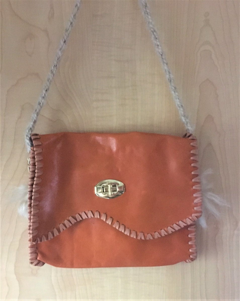 Howkola's tweet image. Excited to share the latest addition to my #etsy shop: Orange Leather Purse etsy.me/2Z9sTfW #bagsandpurses #orange #totes #cowhide #leather #haironcowhide #handbag #womanhandbag #womanstote