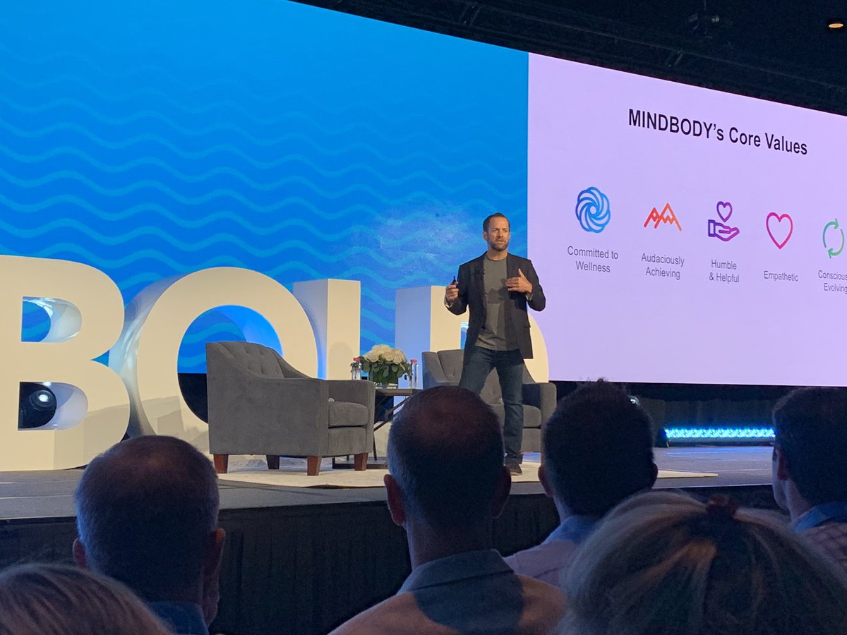 IvonneSmith's tweet photo. Good morning from #boldconference @mindbody!! What an inspiring CEO we have, followed by the raw, hilarious and authentic @kristenanniebell. https://t.co/pZoXwOxhKs