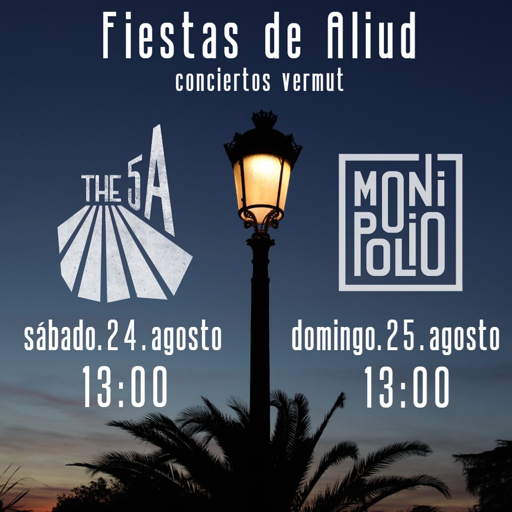 AliudCity's tweet photo. No te quedes en casa. Baja a los vermouths, tómate algo y disfruta con las versiones de "The5A" y "Monipolio". https://t.co/W57G2RERYF