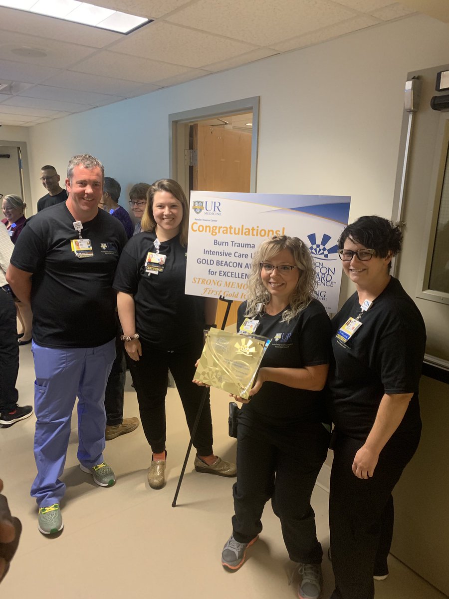 SaccoTara's tweet photo. My first nursing โhomeโ celebrated their Gold Beacon Award for Excellence today! Was honored to help write the application! @AACNme @NurseNoodles1 @MackenzieWhite Congrats @KesslerTrauma BTICU!! https://t.co/vspP6i1sWY