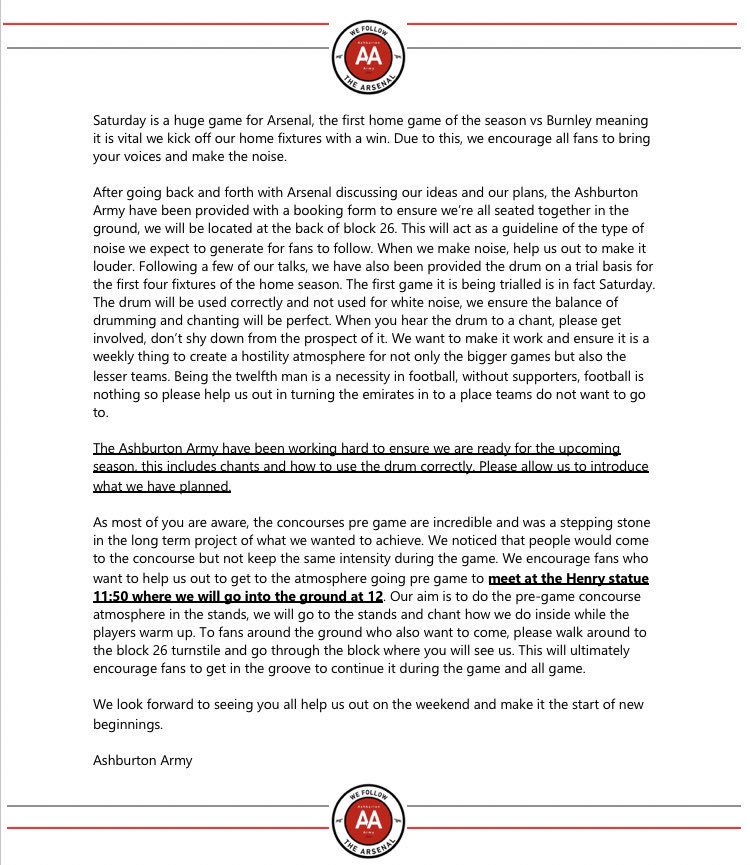 ChantsFc's tweet photo. Official statement for Ashburton Army on plans for Burnley at home.

Please retweet.

#AshburtonArmy https://t.co/JQXJVtbPua