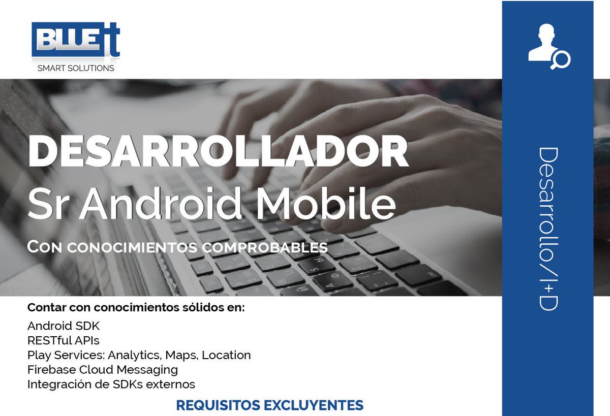 rfidarg's tweet photo. BÚSQUEDA LABORAL

Envianos un e-mail a info@blue-it.com.ar

#busquedalaboral #desarrolladormobile #mobile https://t.co/G1k4ziGfL2
