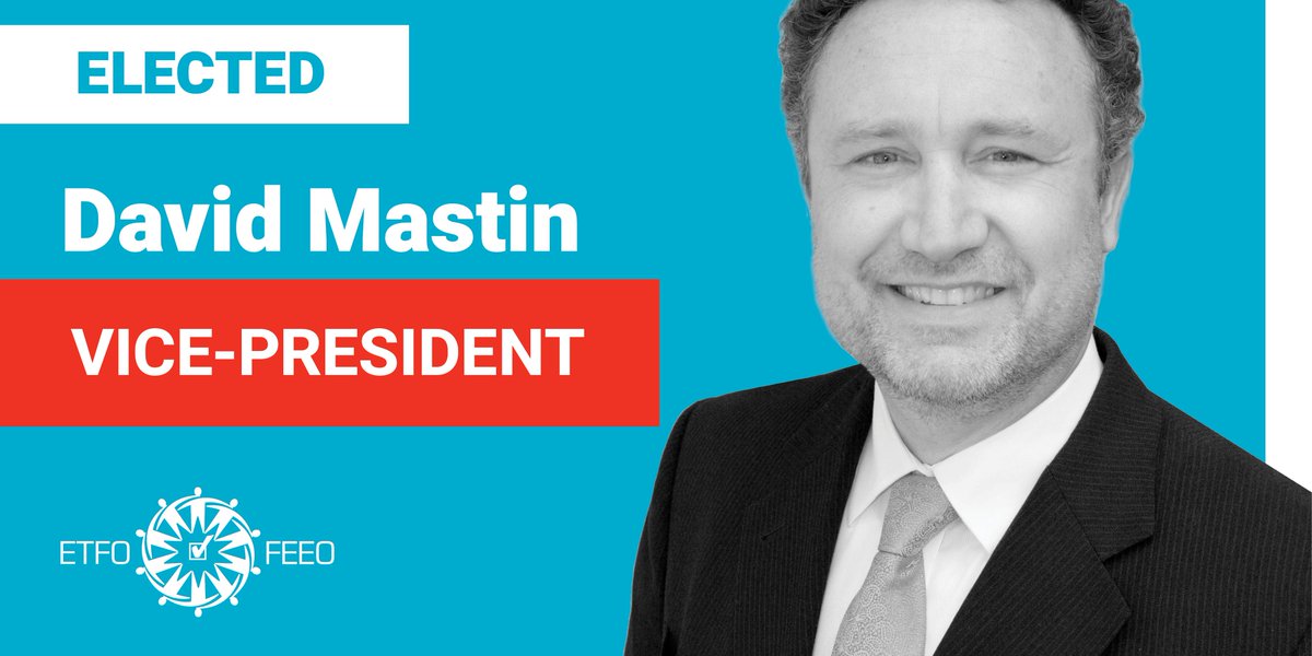 The #ETFOam19 session has resumed and the election Returning Officer declared that Durham teacher David Mastin has been elected as ETFO Vice-President. Coming in to the election <a href="/dmastin55/">david mastin</a> was the president of the Durham Teacher Local.