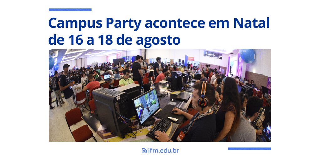ifrnoficial_'s tweet photo. Tá chegando a Campus Party Natal 2019 e a pergunta que não quer calar é: vai participar do evento? 👩‍💻👨‍💻

Se você é estudante/professor(a) do IFRN e terá algum trabalho exposto na edição potiguar de uma das maiores feiras de ciência e tecnologia que existem, conta para nós! 🗣👂🏻 https://t.co/BDMQwZw7Qd