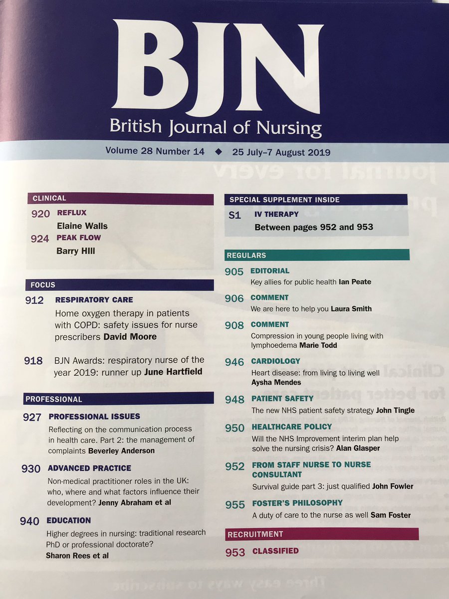 laurasmithRNA's tweet photo. So exciting to arrive home from work to the actual print version of my comment piece 😊😊 #cantbelievethatsmyname #naambassador #futureworkforce @UOD_TNAs @BJNursing https://t.co/raXuKQYmx1