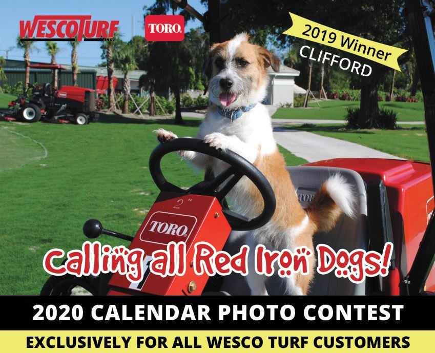 wescoturf's tweet photo. Attention Wesco Turf customers... Enter your canine🐕
companion in Wesco Turf’s 2020 Red Iron Dogs Calendar Photo Contest! Be creative, have some fun, and by all means, show off your dog and your Toro equipment. #RedIronDogs deadline: 9/13 - Learn more at https://t.co/iAoSCXKEIw https://t.co/kZ2TOMOOlR