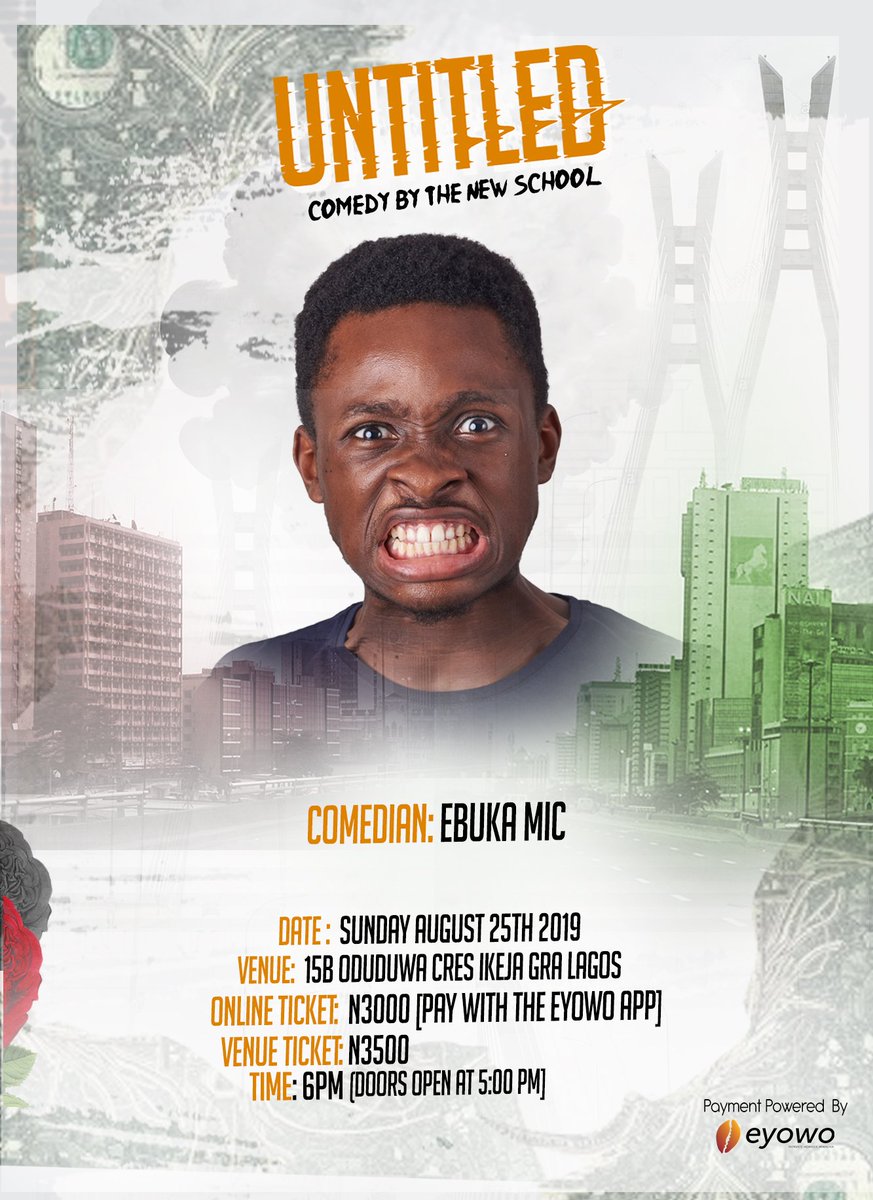 ebuka_mic's tweet photo. Don't shortchange yourself!! This thing go too mad!!!!
PS: I think of all the comics performing I'm the least funniest imo. Imagine a show like that!!! #Untitled2019 #FinestManAlive @Untitled_cbns https://t.co/fckSmSgn62