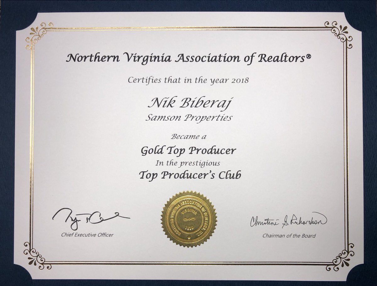 Nik_Biberaj's tweet photo. Honored to receive and present my Northern Virginia Association of Realtor’s Top Producer Gold Certificate for 2018 🏠 

Buying or Selling in VA, DC, MD? 

Call Me Today! 
📱571-451-7940 
💻 NBiberaj@gmail.com 
#BuyWithNik #SellWithNik #NikSellsVA #NikSellsMD #NikSellsDC https://t.co/RBBjxbu6O8