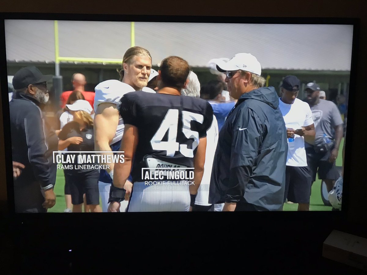 MattyHip's tweet image. Alec Ingold to Clay Matthews (Via @HardKnocksHBO) 

“My name’s Alec. I’m from Green Bay. I went to Bay Port High School.”