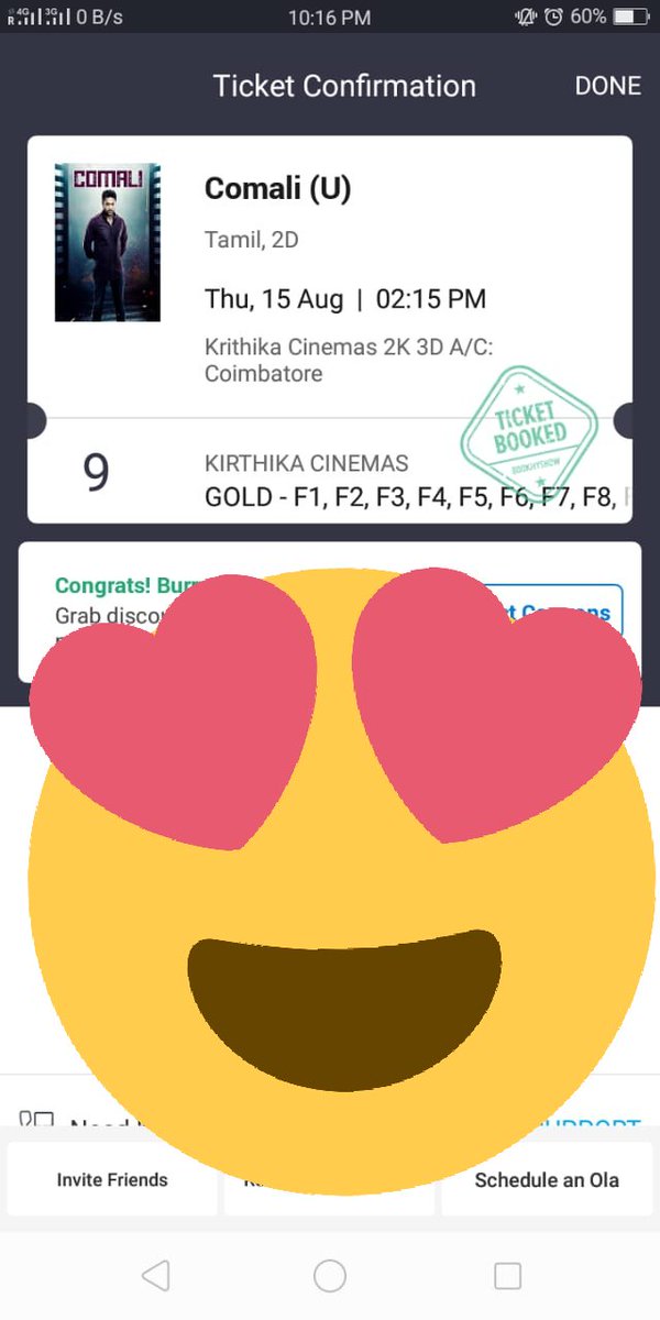 JXUNnsi8mj5QnDP's tweet photo. #Comali tickets Book Panniyachu!!!😍😘😎🤗
#ComaliFromTomorrow
@actor_jayamravi
@MsKajalAggarwal @pradeeponelife @hiphoptamizha @VelsFilmIntl @SakthiFilmFctry https://t.co/VBszjkHIsH