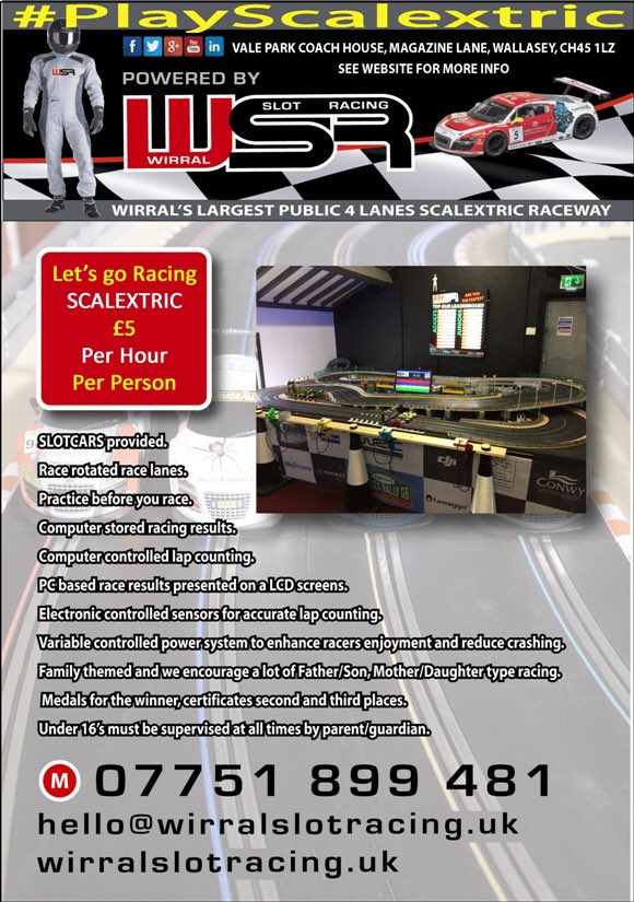 PlayScalextric's tweet image. Looking to entertain yourself and the kids this weekend? Race for as little as £2.50 on our multilane Scalextric Speedway. Text to book 🏁
