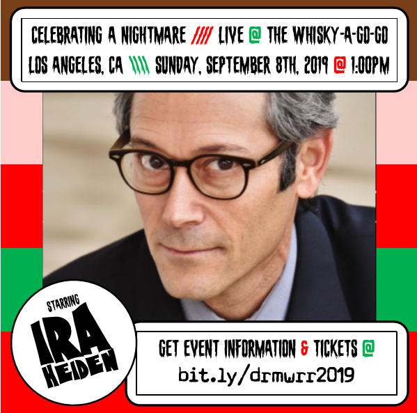 dreamwarrior203's tweet photo. In the name of Lorek, Prince of Elves, get your tix NOW to see @IraHeiden in a once-in-lifetime staged reading of ANOES3: #DreamWarriors 9/8 @TheWhiskyAGoGo. Proceeds benefit @didihirsch Link: https://t.co/hma1b31Y0z
#nightmareonelmstreet #wizardmaster #freddykrueger https://t.co/XPe5blVLma
