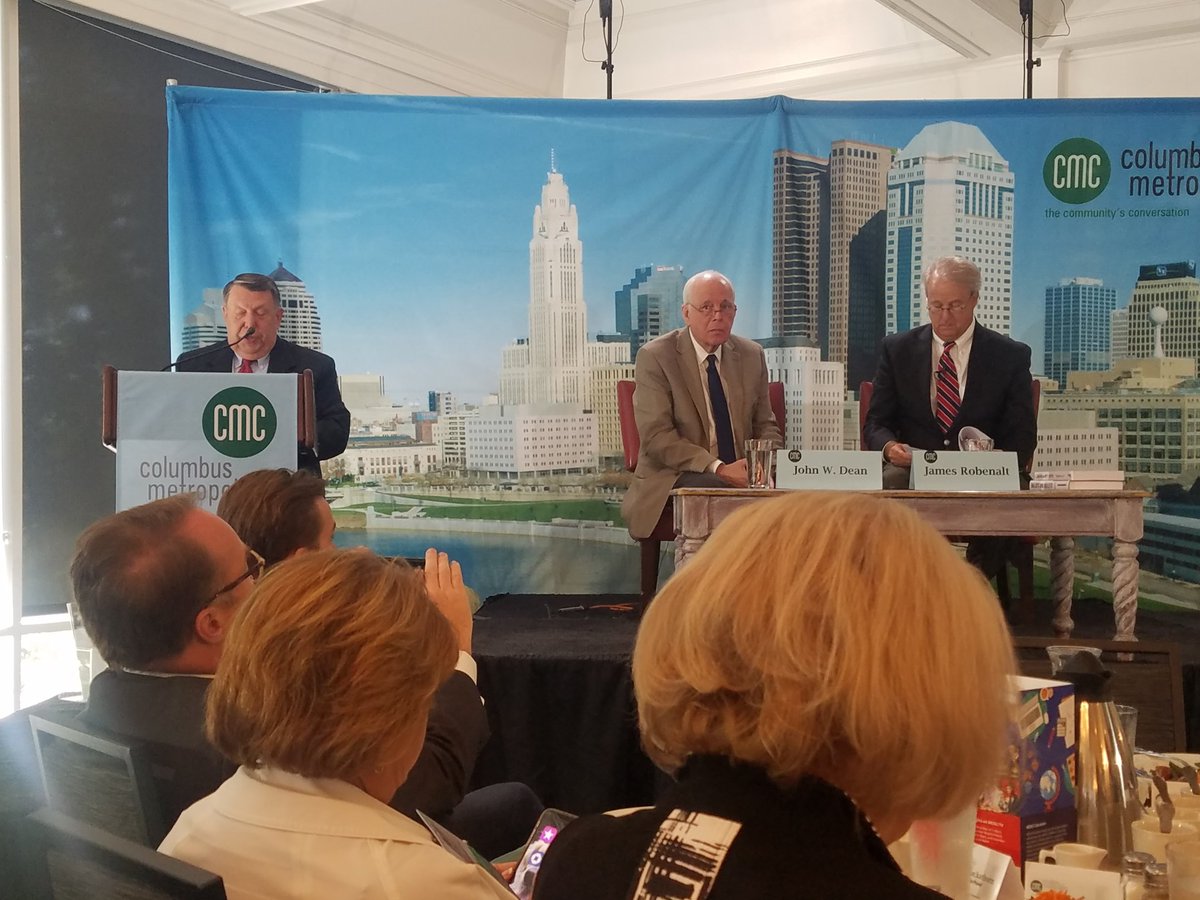 OSBA's tweet photo. Thank you to @JohnWDean and @JimRobenalt who joined us in Cleveland yesterday @CleMetroBar and today via live webcast and in-person at OSBA Headquarters and @cbusmetroclub with OSBA Moyer Legacy Committee Chairman, Steve Stover.

👏👏👏 #OSBAExclusive #Watergate #MuellerReport https://t.co/JeLC2sx7ky