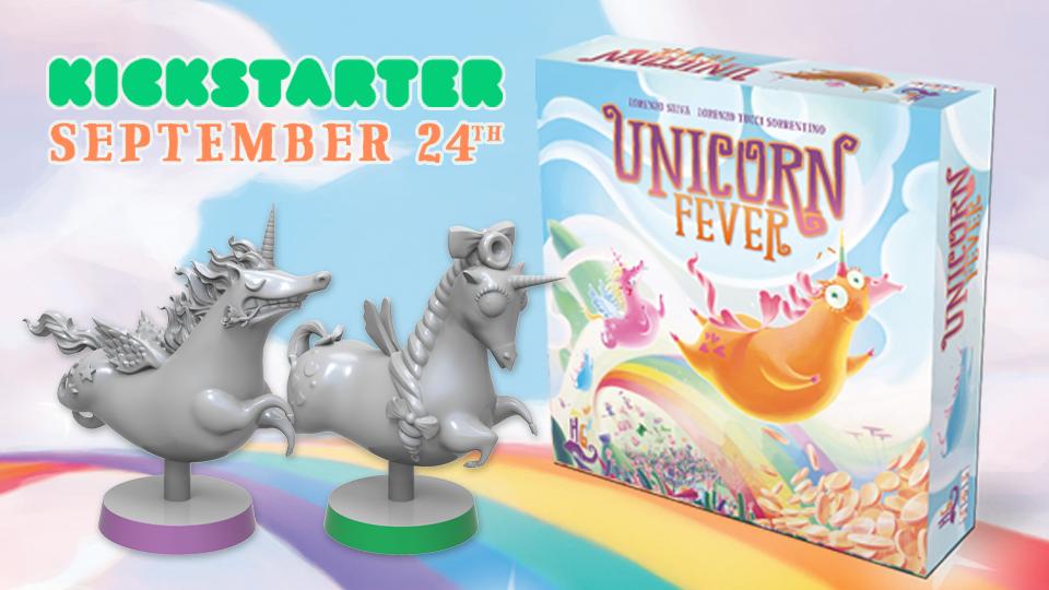 horribleguild's tweet photo. #UnicornFever is a tactical betting game where unwitting unicorns and their urge to run on rainbows are exploited by unscrupulous citizen of the fairy realm for profit... and glory! September 24th on #Kickstarter ! Get an exclusive promo by subscribing https://t.co/S2DLcP6fDX https://t.co/r19ohcCOw2