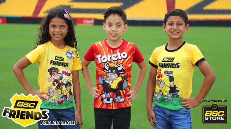 BSCSTOREoficial's tweet photo. Para los pequeños #hinchas 🖤💛 tenemos la línea #BSCfriends 💥
Ven a nuestros puntos oficiales y adquiérelos‼️ 
Las camisetas de #Pipo #Toreto y #Coloso 🤩
🔸Tallas y precios:
💥T1-6: 💲15
💥T8-14: 💲17 https://t.co/Dz5TNeP4gq