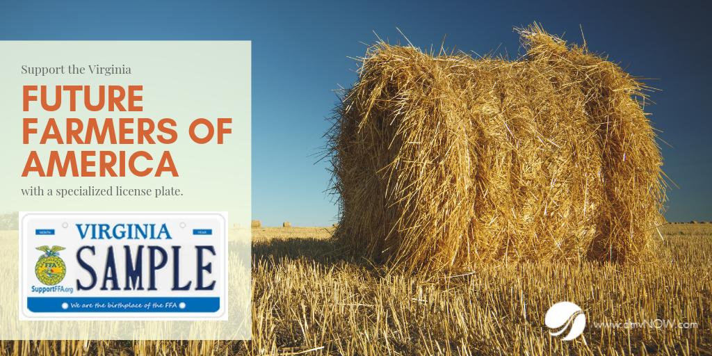 Support <a href="/VirginiaFFA/">Virginia FFA</a> with a Virginia special license plate. A portion of the sale goes to the #Virginia FFA Foundation (<a href="/SupportVAFFA/">VA FFA Foundation</a>) to support its programs and activities. Personalize your plate too: tinyurl.com/y63zfrrp