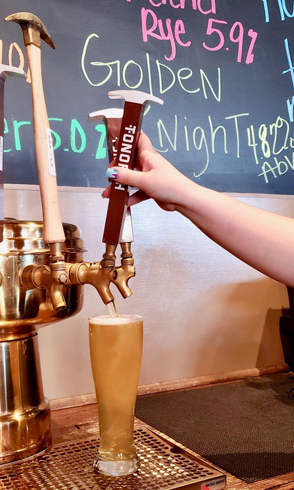 Tonopahbeer's tweet photo. NEW SEASONAL RELEASE: We are excited to announce that we're now pouring our Golden Knight Summerfest Ale! This is a fruit medley beer made by adding watermelon, mint, apricot and passion fruit to our Frail Sister Pilsner. 🍉🌿🍑��� Stop by and try it while it lasts! Cheers! https://t.co/3Im8qSJAz8