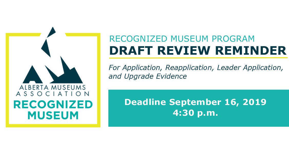 AlbertaMuseums's tweet photo. Strengthen your RMP Application, Reapplication, Leader Application, or Upgrade Evidence BEFORE it goes to the Review Panel! Use the RMP Draft Review service to gain feedback and increase your chances of success. #RecognizedMuseum #ABMuseums https://t.co/5t8tdEfVAQ