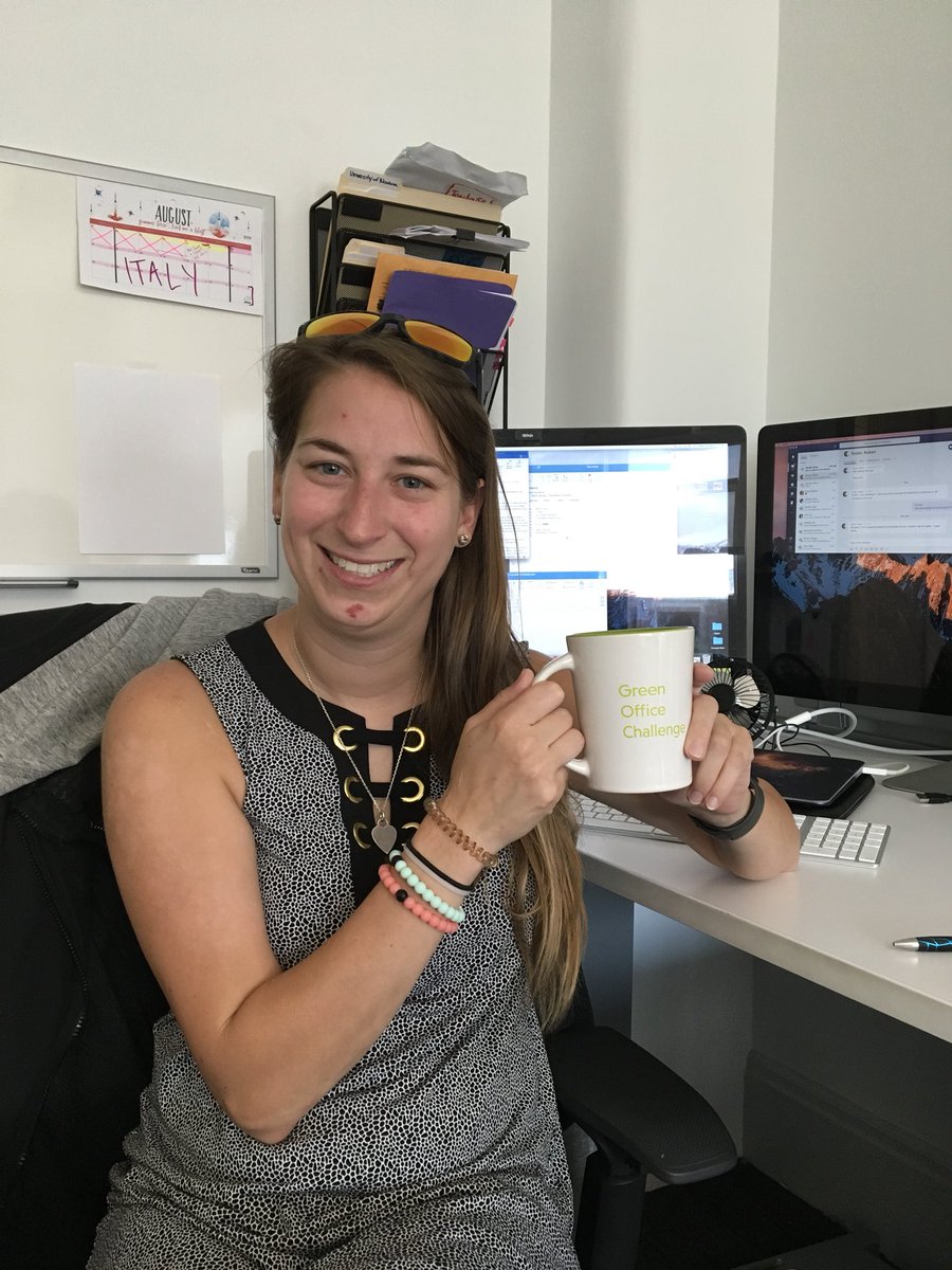 NUGreenOffice's tweet photo. Today we visited Erin Mossop, Global Contracts Analyst of International Study Programs. She received Gold rating for our Green Office Challenge Program! Thank you for all you have done to contribute to making Northeastern a greener campus! https://t.co/gylzgI5iH5