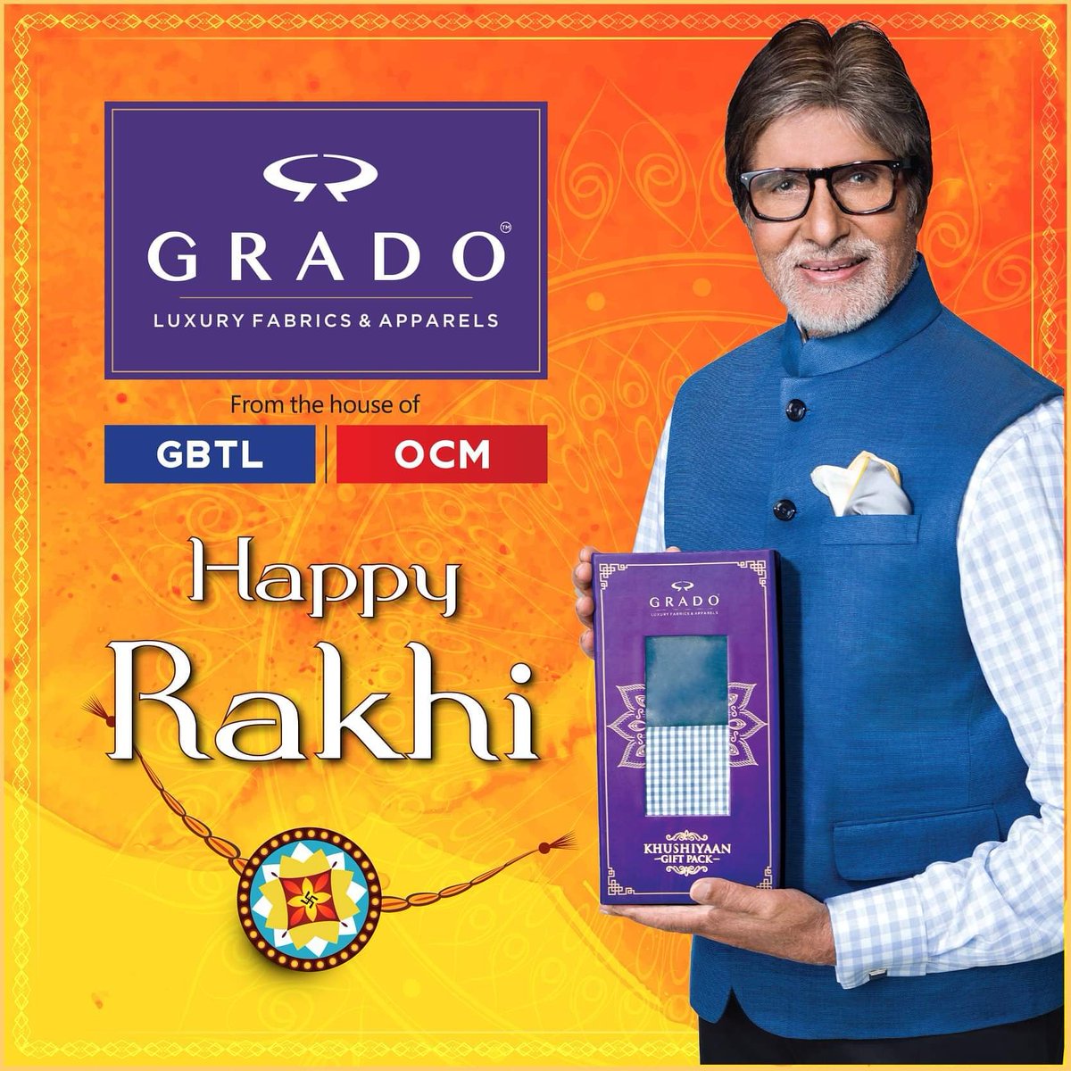 GradoFabrics's tweet photo. GRADO wishes all brothers &amp; sisters a very happy Rakhi!

#gradoxrakhi #gradokhushiyan https://t.co/cmawepNNqA