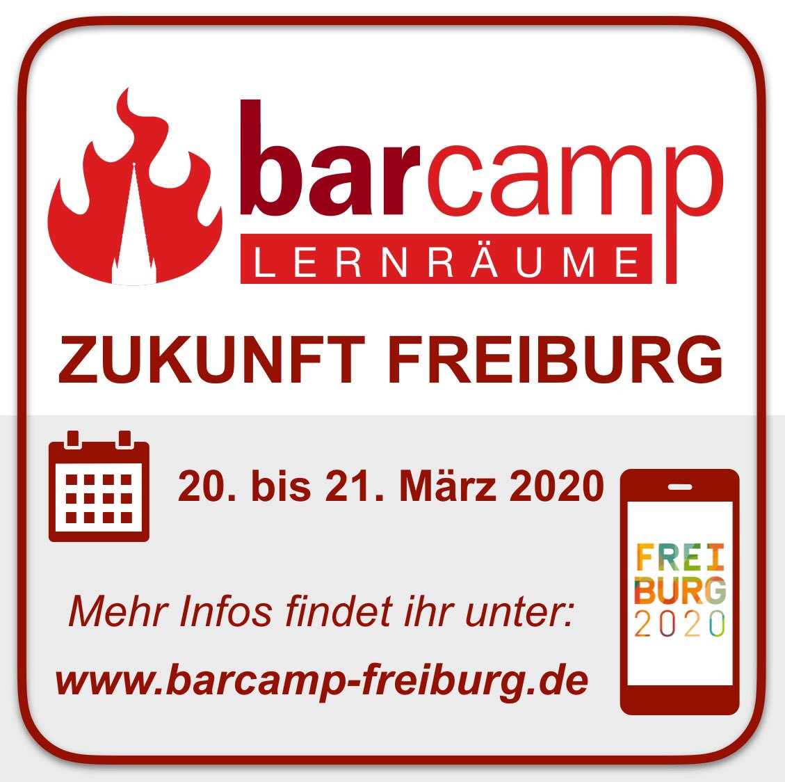 BarcampFR's tweet photo. #SaveTheDate #Freiburg. 2020 wird ein großartiges Jahr.🎉🕺🏻#BarcampFR20 https://t.co/kqKI3RlFRg