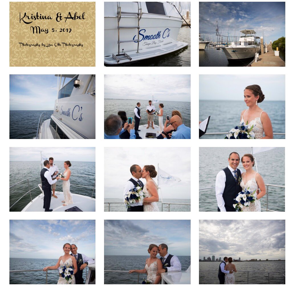 Loving these pics from Kristina and Abel’s wedding day aboard the Smooth C’s yacht charter 
bit.ly/YachtWeddings
#TampaWedding #StPeteWedding #WeddingWednesday #yachtwedding