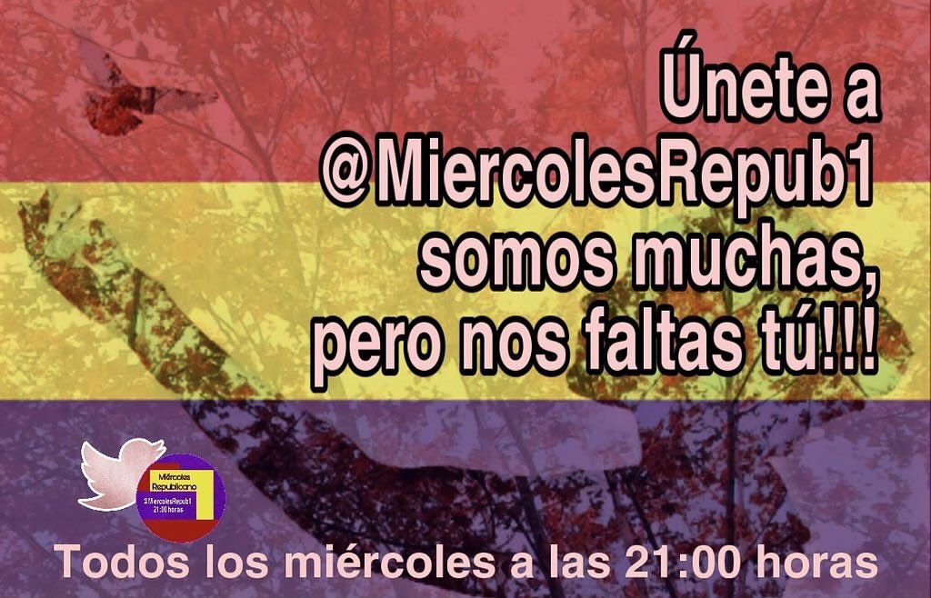 roja_red's tweet photo. 45 minutos para nuestra cita semanal con el HT por la III de @MiercolesRepub1.

Cada miércoles a las 21:00

Ahí nos vemos.

¡Salud y República Para tod@s! https://t.co/KIjFuCGHiI