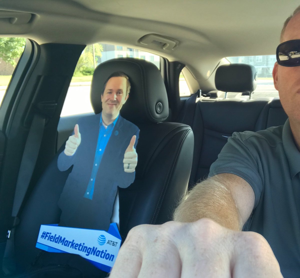 Tim_BIZ's tweet photo. It used to get lonely when traveling for work but ever since the #TravelingAcuff started going with me I finally have someone to talk to on those long drives. #HOVlaneMaybe #attbizlife #FieldMarketingNation https://t.co/JRc8Z0UgQj