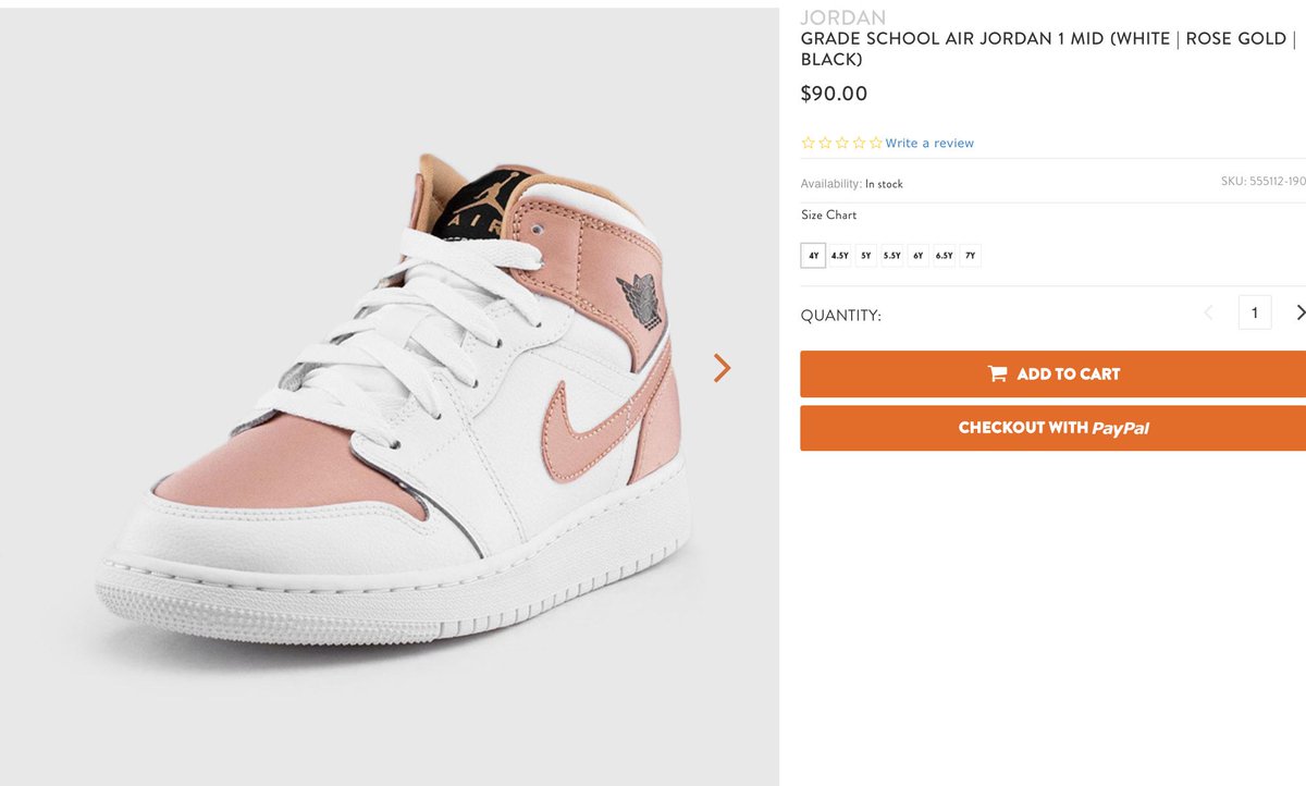 rose gold jordan 1 grade school