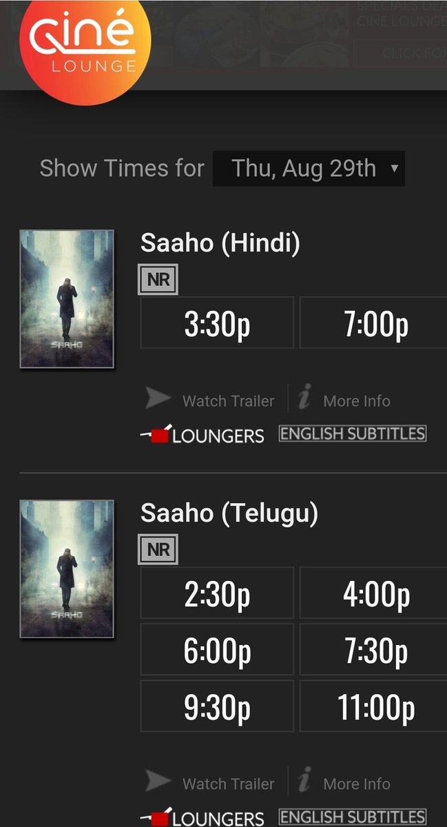 saaho premiere show tickets