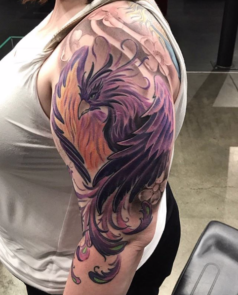 Purple Phoenix Temporary Tattoo  Etsy